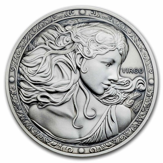2024 Niue 5 oz Silver Antique Zodiac: Virgo (with Box and COA) 2024 Niue 5 oz Silver Antique Zodiac: Virgo (with Box and COA)