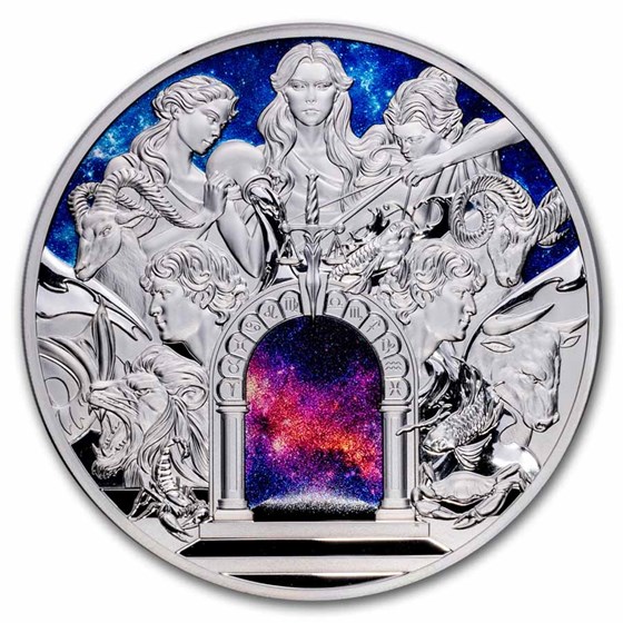 2024 Niue 5 oz Silver Colorized Proof Zodiac (w/ Box & COA)