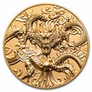 2024 Niue 5 oz Silver Gold Gilded High Relief Dragon