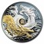 2024 Niue 5 oz Silver Gold Gilded Lunar Dragon Proof