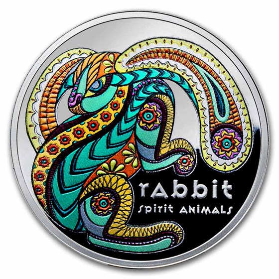 2024 Niue Silver Spirit Animals; Rabbit (With Box and COA) 2024 Niue Silver Spirit Animals; Rabbit (With Box and COA)