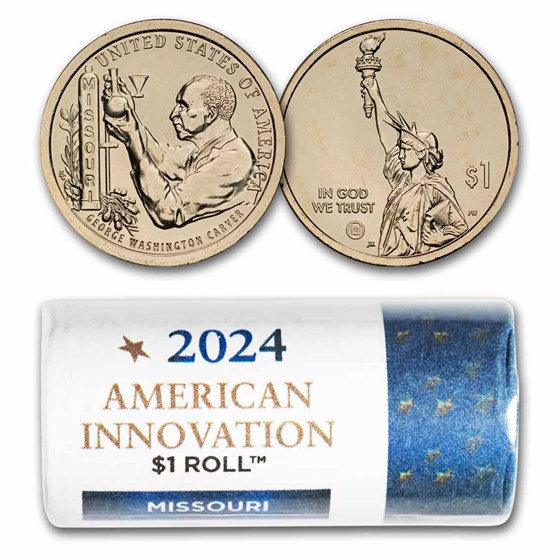 2024-P American Inn $1 George Washington Carver 25-Coin Roll (MO)