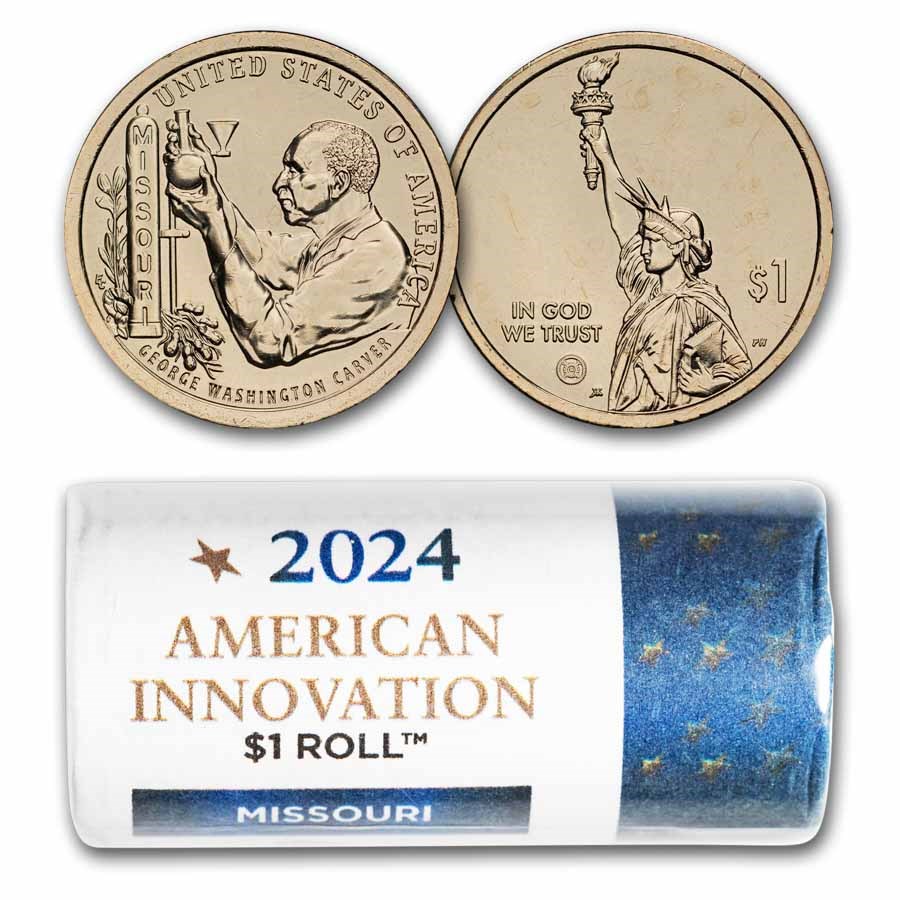2024-P American Inn $1 George Washington Carver 25-Coin Roll (MO)