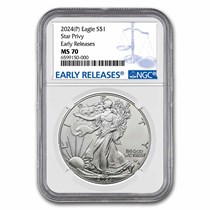 Buy 2024-P Silver Eagle Star Privy MS-70 NGC (ER) | APMEX
