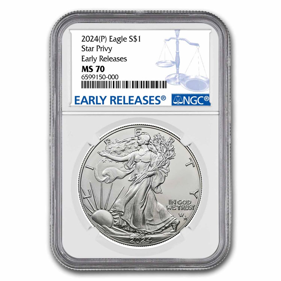 2024-(P) American Silver Eagle Star Privy MS-70 NGC (ER)