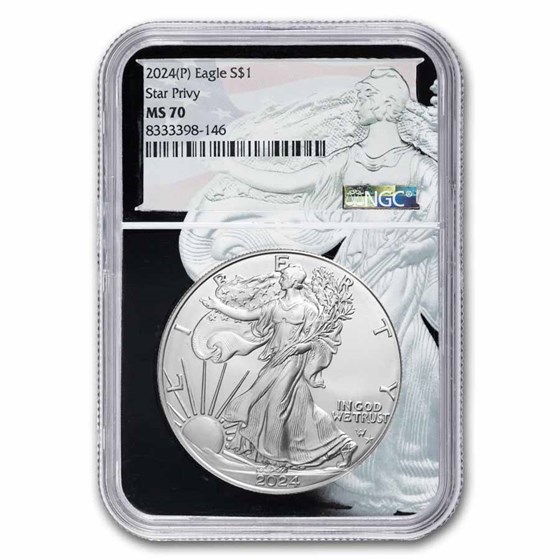 2024-(P) American Silver Eagle Star Privy MS-70 NGC