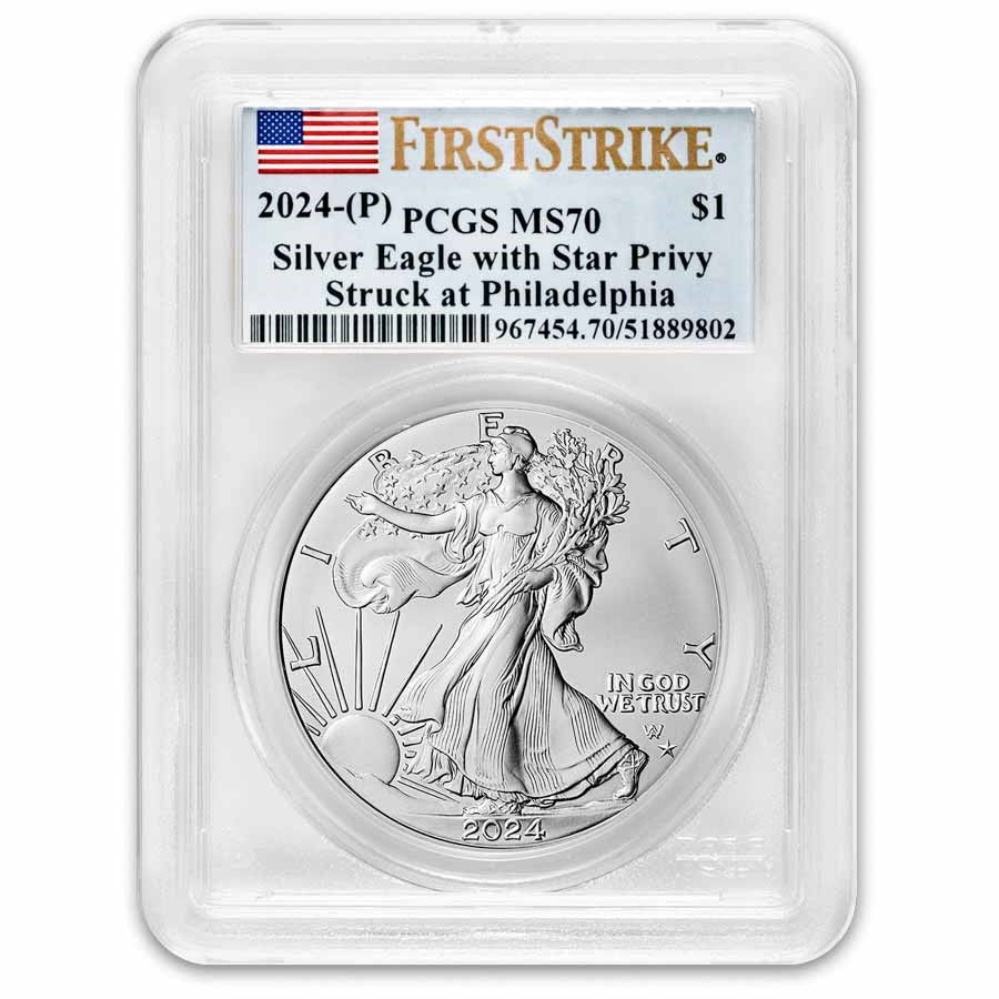 2024-(P) American Silver Eagle Star Privy MS-70 PCGS (FS)