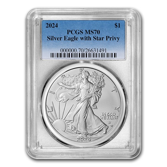 2024-(P) American Silver Eagle Star Privy MS-70 PCGS 2024-(P) American Silver Eagle Star Privy MS-70 PCGS