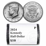 2024-P Kennedy Half Dollar 20-Coin Roll BU (Mint Wrapped)