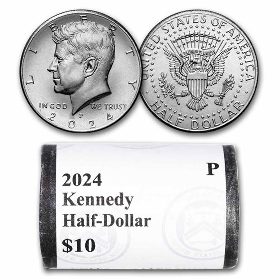 2024-P Kennedy Half Dollar 20-Coin Roll BU (Mint Wrapped)