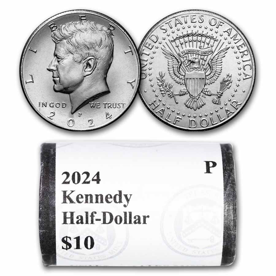 2024-P Kennedy Half Dollar 20-Coin Roll BU (Mint Wrapped)