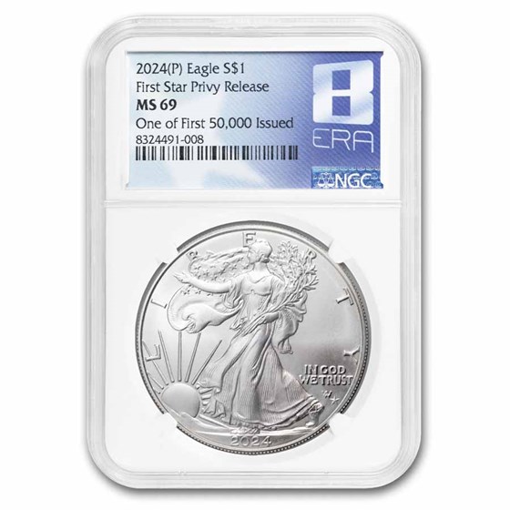 2024-(P) Silver Eagle Star Privy MS-69 NGC (1st 50,000)