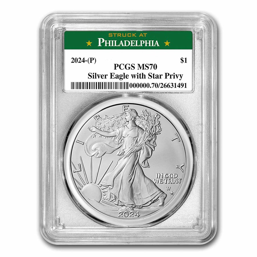 2024-(P) Silver Eagle Star Privy MS-70 PCGS (Philadelphia)