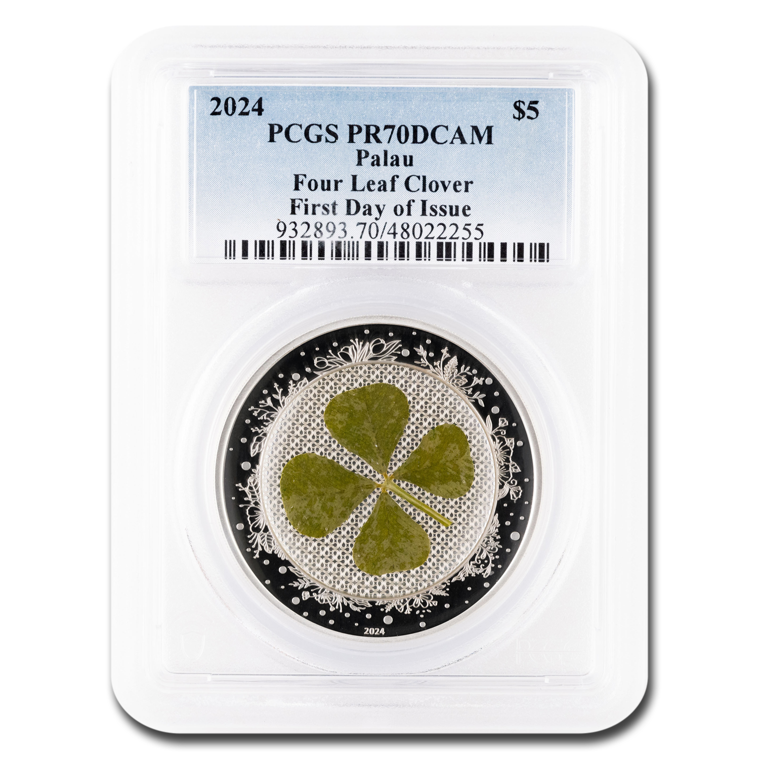 Buy 2024 Palau 1 oz Silver $5 Four-Leaf Clover PR-70 | APMEX