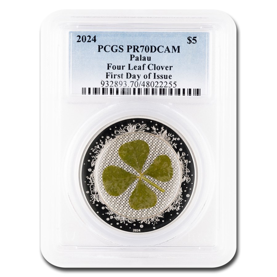 Buy 2024 Palau 1 oz Silver $5 Four-Leaf Clover PR-70 | APMEX