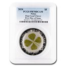 2024 Palau 1 oz AG $5 Four-Leaf Clover Oz. of Luck PR-70 PCGS FDI