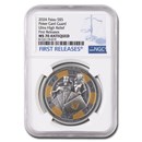 2024 Palau 1 oz Silver Antique Poker Card Guard MS-70 NGC (FR)