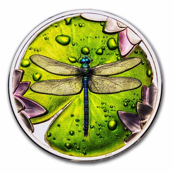 2024 Palau 1 oz Silver Lily Pad: Dragonfly Proof 2024 Palau 1 oz Silver Lily Pad: Dragonfly Proof