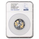 2024 Palau 2 oz Ag UHR Black Proof Goddess of Water PF-70 NGC FR