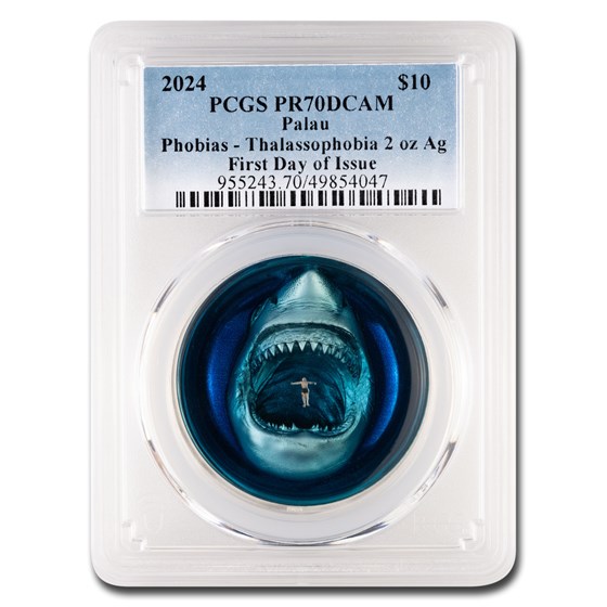 2024 Palau 2 oz Silver UHR Phobias; Thalassophobia PR-70 PCGS FDI
