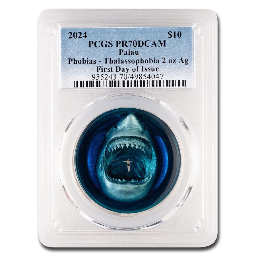 2024 Palau 2 oz Silver UHR Phobias; Thalassophobia PR-70 PCGS FDI