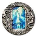 2024 Palau 3 oz Silver Antique Underwater Fantasy: Mermaids