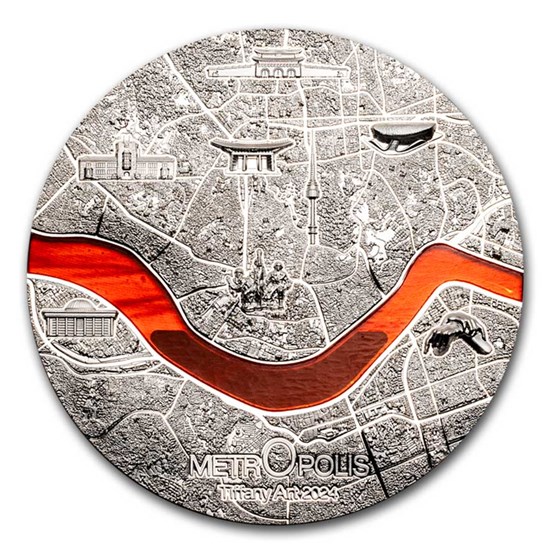 2024 Palau 3 oz Silver Tiffany Art Metropolis: Seoul 2024 Palau 3 oz Silver Tiffany Art Metropolis: Seoul