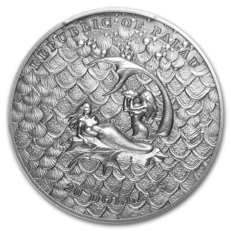2024 Palau 3 oz Silver Underwater Fantasy Mermaids SP-70 PCGS FDI