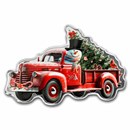 2024 PAMP 1 oz Silver Shaped and Colorized Snowman in Truck (Box)