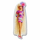2024 PAMP 1 oz Silver Totally Hair Barbie Shaped & Colorized Coin