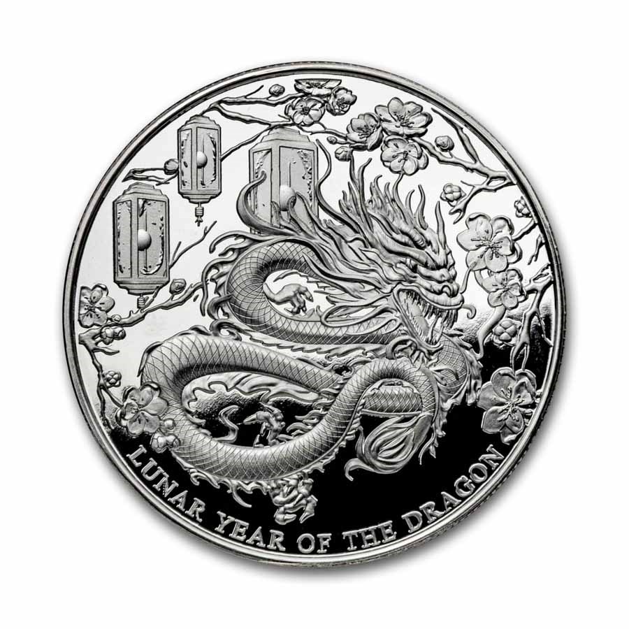 2024 Pitcairn Islands 1 oz Lunar Collection: Dragon Proof