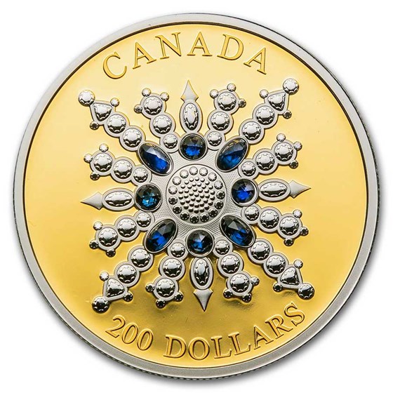 2024 RCM 1 oz Gold $200 Sapphire Jubilee Snowflake Brooch 2024 RCM 1 oz Gold $200 Sapphire Jubilee Snowflake Brooch