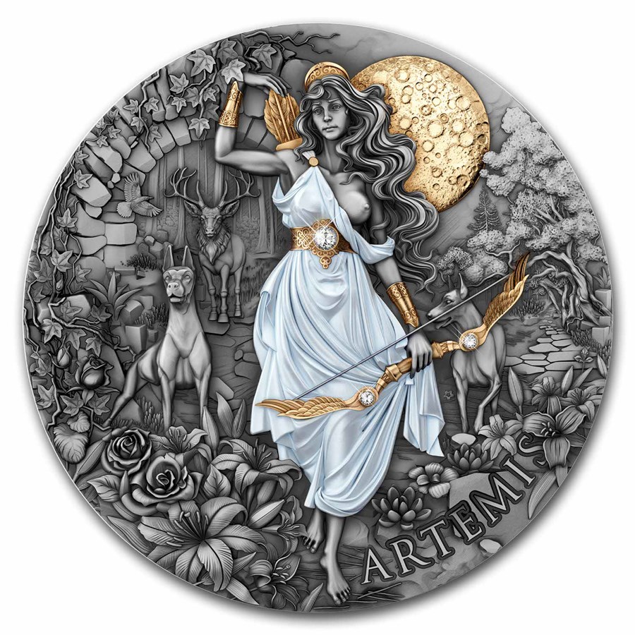 2024 Rep. of Cameroon 2 oz Silver Antiqued Artemis w/ Box & COA