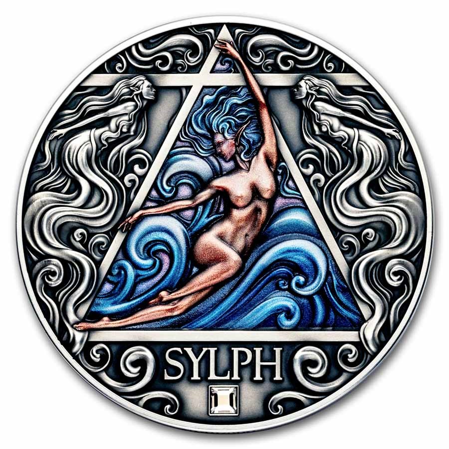 2024 Rep. of Cameroon 2 oz Silver Four Elementals: Sylph (Air)