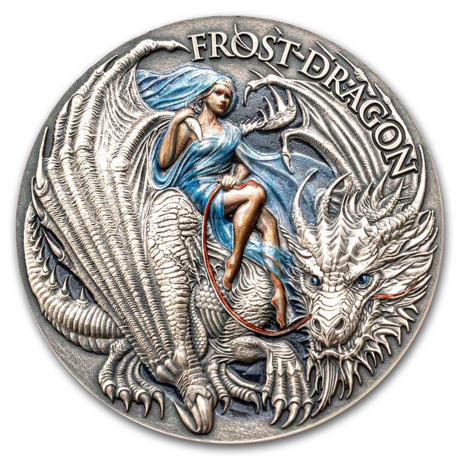 2024 Republic of Cameroon 2 oz Silver Dragonology; Frost Dragon