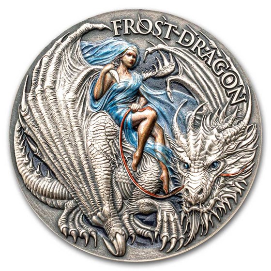 2024 Republic of Cameroon 2 oz Silver Dragonology; Frost Dragon 2024 Republic of Cameroon 2 oz Silver Dragonology; Frost Dragon