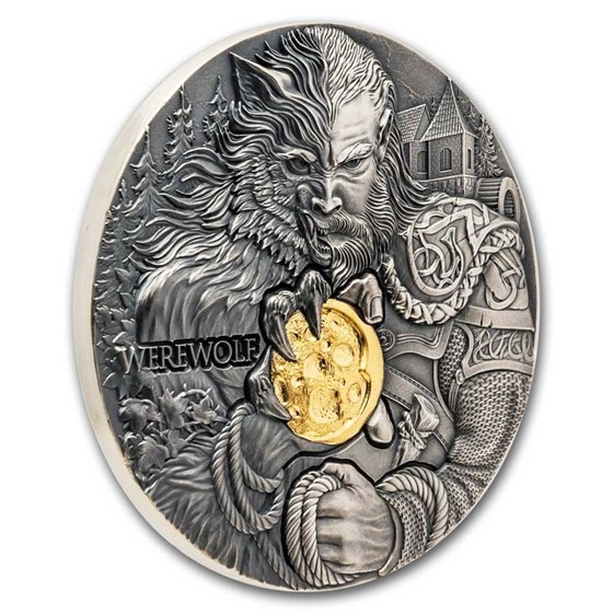 Silver Rounds Werewolf 2024 Republic of Cameroon 2 oz Silver Dual Essence; Werewolf