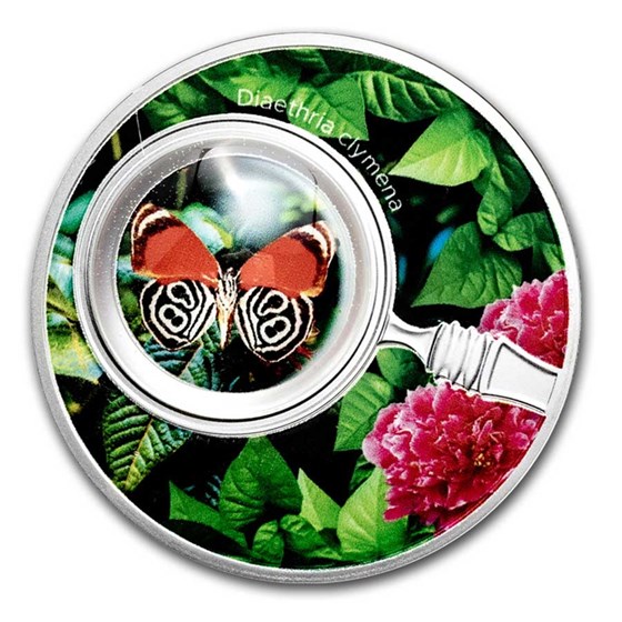 2024 Republic of Cameroon Silver Butterflies; Diaethria Clymena 2024 Republic of Cameroon Silver Butterflies; Diaethria Clymena