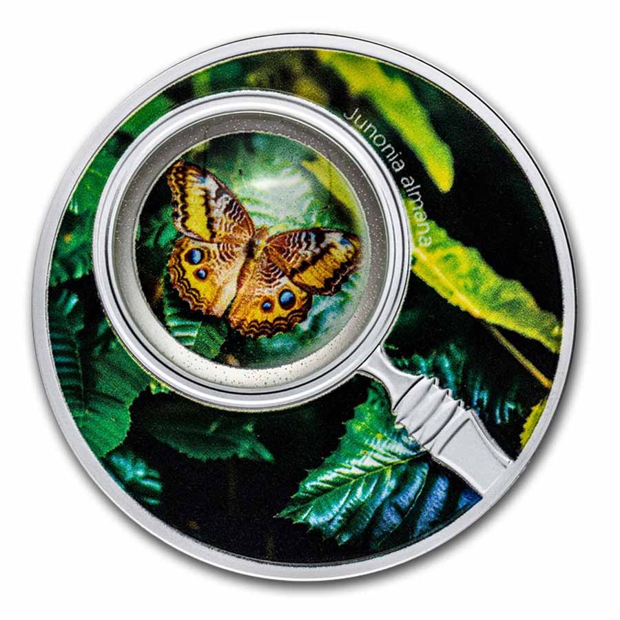 2024 Republic of Cameroon Silver Butterflies; Junonia Almana