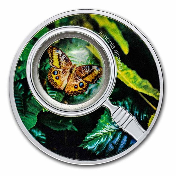2024 Republic of Cameroon Silver Butterflies; Junonia Almana 2024 Republic of Cameroon Silver Butterflies; Junonia Almana
