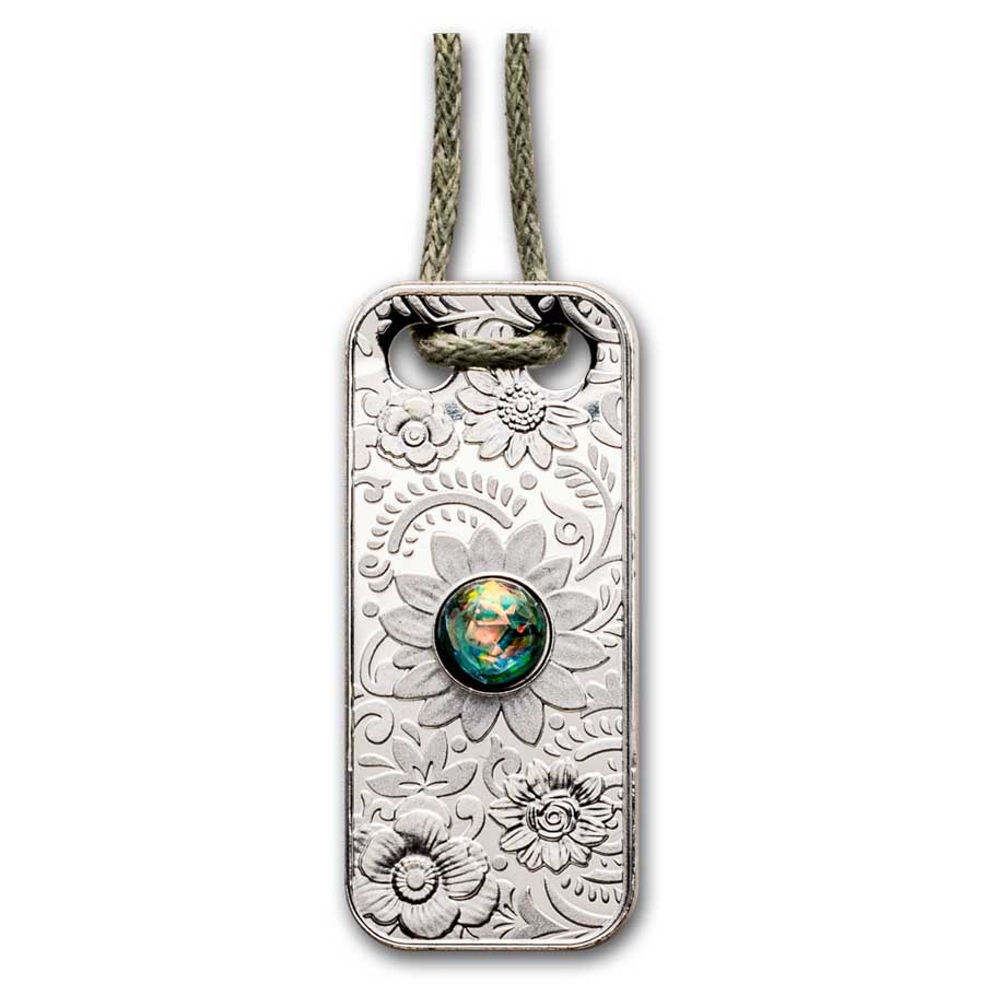 2024 Republic of Cameroon Silver Coin Flower Pendant (with Box)