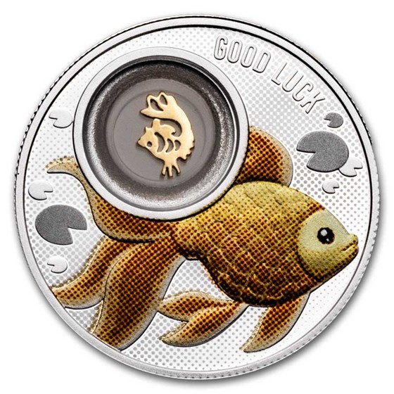 2024 Republic of Cameroon Silver Proof Lucky Goldfish Coin 2024 Republic of Cameroon Silver Proof Lucky Goldfish Coin