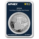 2024 Republic of Chad 1 oz Silver Red Panda (MD Premier + PCGS)