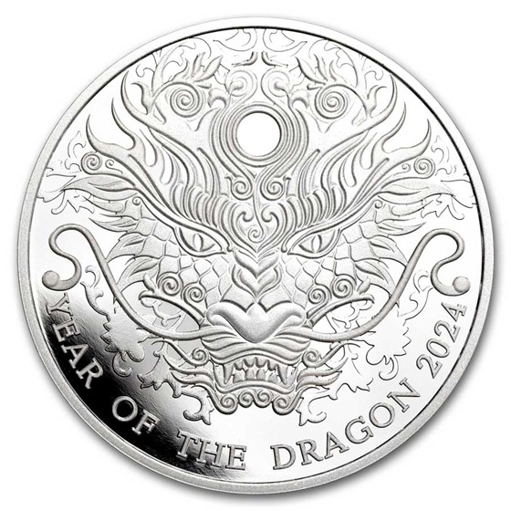 2024 Republic of Ghana 1/2 oz Silver Year of the Dragon (Dmg Box) 2024 Republic of Ghana 1/2 oz Silver Year of the Dragon (Dmg Box)