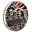 2024 Republic of Ghana 2 oz Silver Antique Mount Rushmore