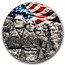 2024 Republic of Ghana 2 oz Silver Antique Mount Rushmore