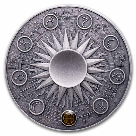 Silver Solar System 2024 Republic of Ghana 2 oz Silver Solar System: Earth