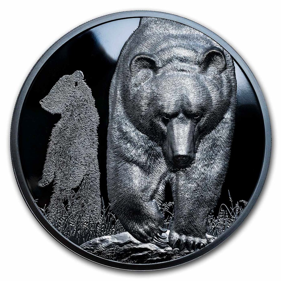 2024 Republic of Ghana 5 oz Silver Growing Up: Brown Bear