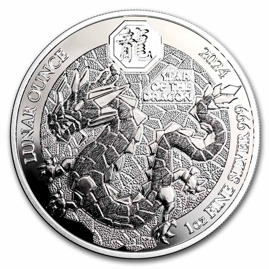 Buy 2024 Rwanda 1 oz Silver Lunar Year of the Dragon Proof APMEX