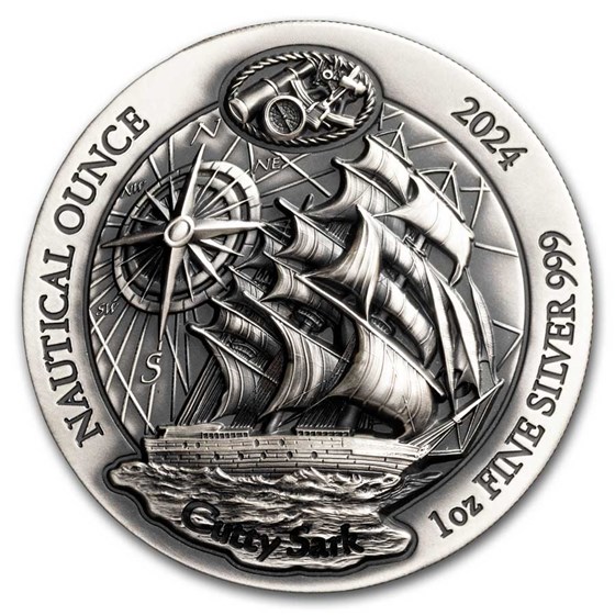 2024 Rwanda 1 oz Silver Nautical Ounce Cutty Sark Antiqued 2024 Rwanda 1 oz Silver Nautical Ounce Cutty Sark Antiqued